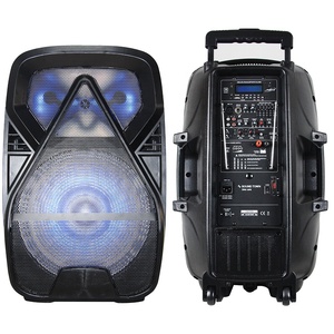 15 "500W Audio profesional Fiesta Luz LED Activo <span class=keywords><strong>PA</strong></span>/<span class=keywords><strong>DJ</strong></span> Karaoke inalámbrico Sets Sistema de caja de sonido-mic-FM Bocina Parlante - Product Image 1