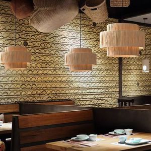 โคมไฟหวายทรงกลม E27 หลอดฟลูออเรสเซนต์ สำหรับร้านอาหาร ห้องน้ำชาเซน ห้องนอน - Product Image 1