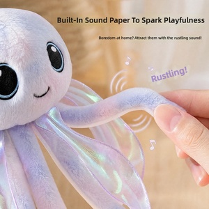 Giocattolo da masticare a forma di pipistrello per animali domestici, giocattolo sonoro per gatti. Giocattolo da masticare per cani con palla elastica ricaricabile integrata - Product Image 3