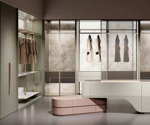 Armoire modulaire avec porte en verre SANTOPOVA avec éclairage intégré et design de rangement à étagères ouvertes - Product Image 4