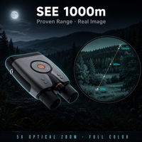 Lunettes de vision nocturne d'aventure 4K HD numériques avec écran TFT de 3 pouces, zoom optique 5X, éclairage IR 1000m, enregistrement vidéo