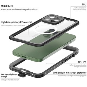 Coque de protection intégrale avec chargement sans fil pour iPhone <span class=keywords><strong>14</strong></span> Pro Max, étanche et résistante à l'eau pour la natation - Product Image 4