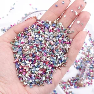 เม็ดแก้วสีสแตนเลสขนาด 50-100 กรัม/ถุง สำหรับตกแต่งเรซิ่น DIY งานหล่อเรซิ่นอีพ็อกซี่ คริสตัลรูปทรงไม่สม่ำเสมอ สำหรับตกแต่งเล็บ - Product Image 2