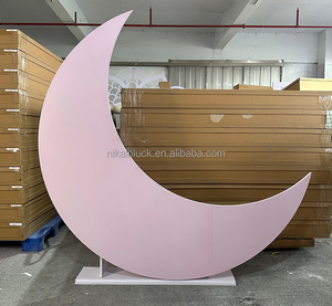 NIKA Wedding Baby Show decorazione <span class=keywords><strong>luna</strong></span> bianca e nuvola arco quadrato festa nuova forma di <span class=keywords><strong>luna</strong></span> <span class=keywords><strong>sfondo</strong></span> acrilico - Product Image 2