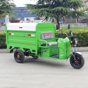 Camion à ordures électrique à trois roues, hydraulique, auto-chargeant et auto-déchargeant, véhicule de transport de déchets, transmission automatique verte - Product Image 2