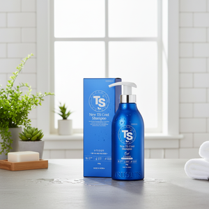 TS New Cool 500ml Champú orgánico Cosméticos Coreanos para el cuidado del cabello Salud del cuero cabelludo Anti-caída Fórmula para el crecimiento del cabello Hecho en Corea - Product Image 3