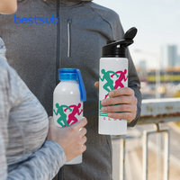 Bouteille d'eau sport portable en aluminium mince de 650 ml (22 oz) pour sublimation personnalisée en gros – Mug de voyage