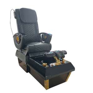Sillón de Pedicura de Lujo AY para Salón de Belleza y Spa, de Cuero Sintético, con Masaje Eléctrico, Hidromasaje sin Tuberías, Lámpara LED, Drenaje Automático, Color Negro - Product Image 2
