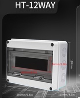 Boîte de distribution électrique étanche IP65 HT-2Way en ABS PC, alimentation 63A MCB, extérieur