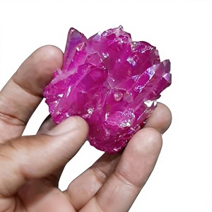 Cristal de Cuarzo Aura Magenta Natural, Certificado por IGI, Relleno por Fracturas, Origen Rajasthan, para Decoración y Sanación, Venta al Por Mayor - Product Image 1
