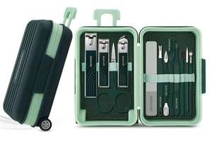 WELLFLYER <span class=keywords><strong>valise</strong></span> à bagages MS-1254 12 pièces ensemble de manucure en acier inoxydable manucure pédicure outils coupe-ongles coupe ciseaux Kits - Product Image 3