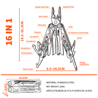 Couteau tactique multifonction 17-en-1 en acier inoxydable pour le camping, la survie en plein air, les situations d'urgence, avec lame de scie, tournevis, bricolage