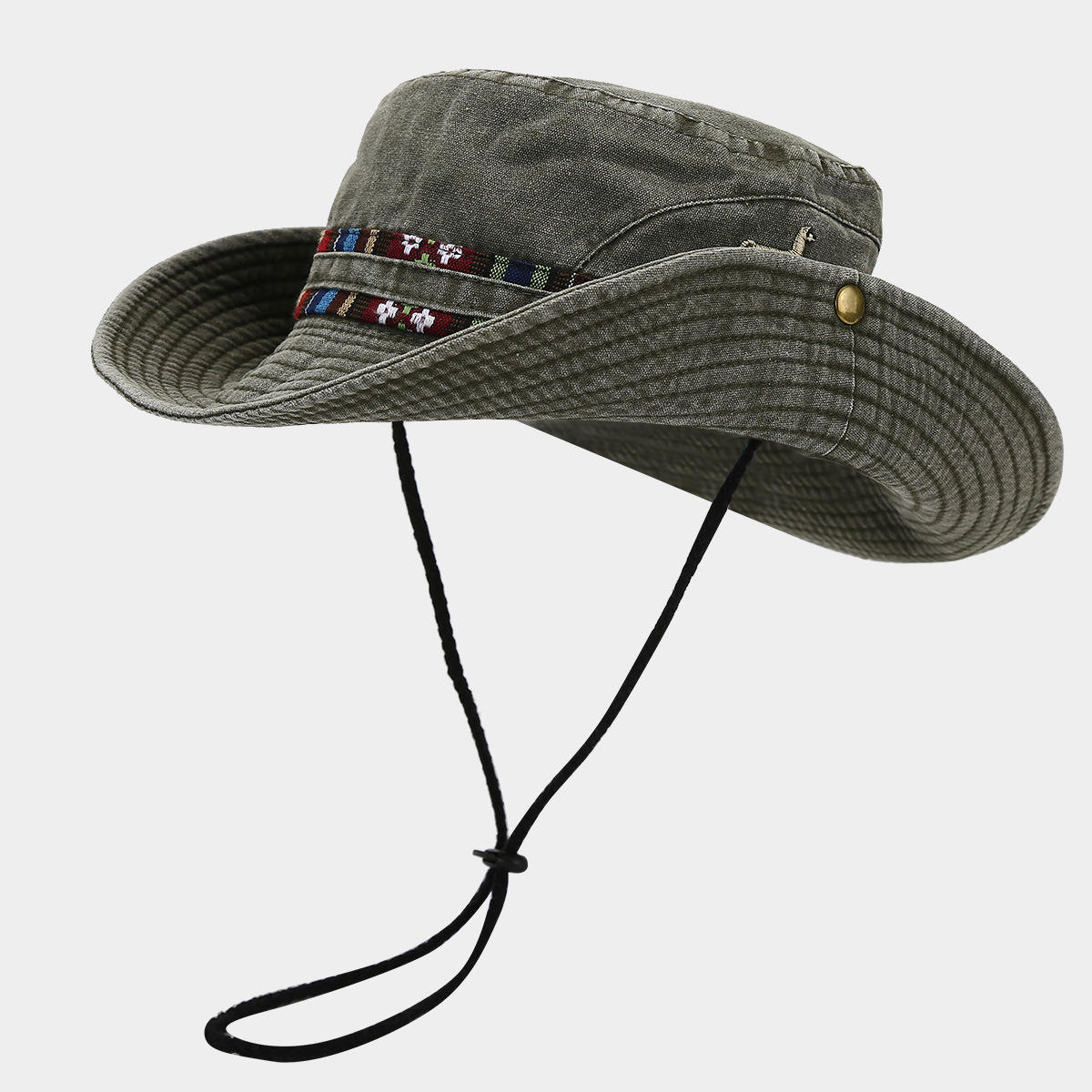 New Western Cowboy Spring Summer Hiking Denim Bucket Hat Mens Outdoor  Leisure Large Overhang Fishing Visor Bucket Hats