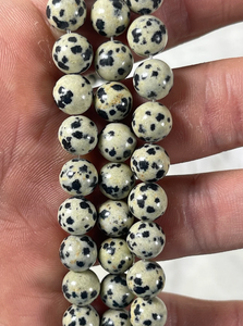 Jaspe Dálmata Natural Liso Crema Negro 3-10mm Cuentas para Joyería, Tobillera, Pulsera de Mujer, 15 Pulgadas, Rondelles, Hilos, Venta al por Mayor AMARA - Product Image 2