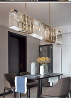 Lustre en acier inoxydable cristallin, design nordique moderne, lampe suspendue pour style américain, pour salon ou cuisine