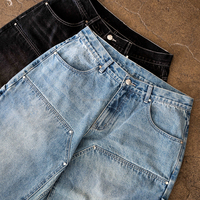 Designer Cargo Pantalon Hommes Pantalon Denim Personnalisé Hommes Baggy Carpenter Double Knee Jeans Hombre Fabricant