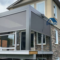 Pergola électrique magique en aluminium imperméable pour jardin extérieur avec cuisine extérieure