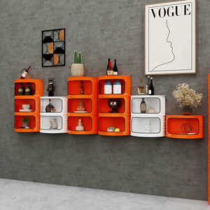 Meuble de rangement mural moderne industriel pour <span class=keywords><strong>restaurant</strong></span> et hôtel, avec porte-bouteilles extérieur en fer robuste - Product Image 2