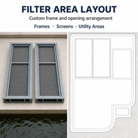 Cadre de filtre à bassin en PRV avec service de découpe pour les installations aquacoles, les bassins de jardin et les projets d'eau potable