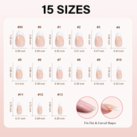 Faux Ongles Amande Français Ovale Cercueil 180 pièces 15 Tailles Couverture Complète à Presser Professionnels Salon Nude Rose Blanc Pointe OEM