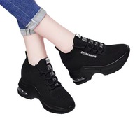 À la mode noir haute qualité 2025 printemps femmes maille baskets antidérapant chaussures de marche Polyester Fiber à lacets chaussures décontractées