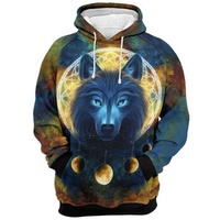 Vente en gros de sweats à capuche sans manches pour femmes et hommes, imprimés en sublimation 3D, motif drapeau d'aigle et loup, imperméables, à carreaux lavés