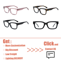 Lunettes optiques en acétate de haute qualité pour femmes, fabrication en usine, stock disponible, lunettes élégantes à monture épaisse et grande, ODM OEM