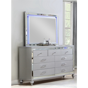 Set di Mobili per Camera da Letto Winforce Moderno in Legno Imbottito 5 Pezzi con Letto King Size, Comodino, Cassettiera, Specchio e Mobile Contenitore - Product Image 5