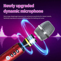Microphone sans fil professionnel pour karaoké avec haut-parleur et système de modification vocale Amiri