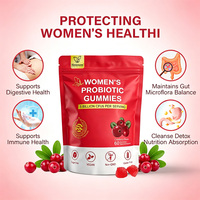 Gummies Probiotiques pour Femmes OEM Sans Sucre Végétaliennes 5 Milliards de CFU Saveur Canneberge Complément Alimentaire pour la Santé Féminine 60 Unités