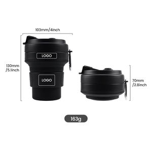 كوب سفر قابل للطي ، كوب ماء قهوة سيليكون قابل للطي للأماكن الخارجية - Product Image 3