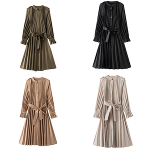 Cardigan plissé taille unique de créateur personnalisé <span class=keywords><strong>Trench</strong></span> <span class=keywords><strong>long</strong></span> ample pour <span class=keywords><strong>femme</strong></span> haut de gamme élégant et modeste veste pour dames bas quantité minimale de commande ODM - Product Image 4