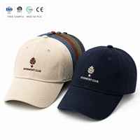 Op maat gemaakte hoogwaardige geborduurde logo katoenen 6-delige gestructureerde petten met gebogen klep, verstelbare sport baseball caps voor heren en dames