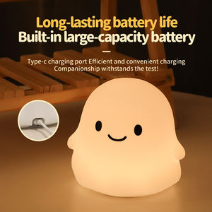 Lámpara Nocturna de Silicona con Forma de Fantasma, LED de Color Cambiante, Recargable por USB, Lámpara de Noche para Niños, Lámpara de Noche Suave al Tacto para Guardería - Product Image 5
