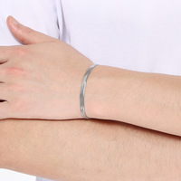 Bracelet ajustable unisexe en acier inoxydable plaqué or, style INS, tendance hip-hop, simple, multi-tailles, avec chaîne à maillons et chaîne à lames