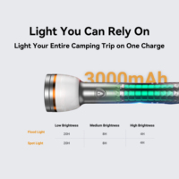 Lanterne de camping LED télescopique pliable, torche détachable, lampe de poche rechargeable, étanche IP65, en acier inoxydable, pour tente extérieure