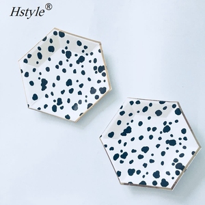 Assiettes en papier hexagonales de couleur pastèque, 10 pouces, 26cm, 8 pièces, pour fête d'été, PP821 - Product Image 3