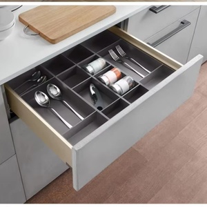 Riel deslizante contemporáneo de tres secciones con amortiguación oculta, cierre suave, acero laminado en frío, extensión de 3 pliegues para sala de estar - Product Image 6