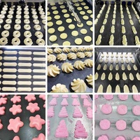 Machine automatique de fabrication de biscuits et de cookies miniatures, avec découpeuse, remplisseuse et mouleuse rotative