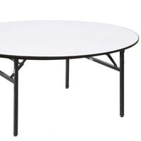 Table ronde pliable de 5 pieds pour 10 personnes, robuste en HDPE, idéale pour le camping et les banquets en extérieur