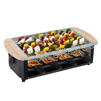 Barbecue électrique de table 8 personnes le plus vendu, raclette en pierre, brochettes de poulet, intérieur, PTFE, détachable, acier au carbone, sans fumée