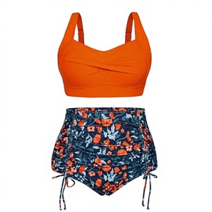Elegante Túnica Larga Bohemia de Una Pieza con Estampado Floral y Efecto Push-Up para Mujer, Traje de Baño con Capa y Decoración de Cristales, Cubrebaño de Playa - Product Image 3