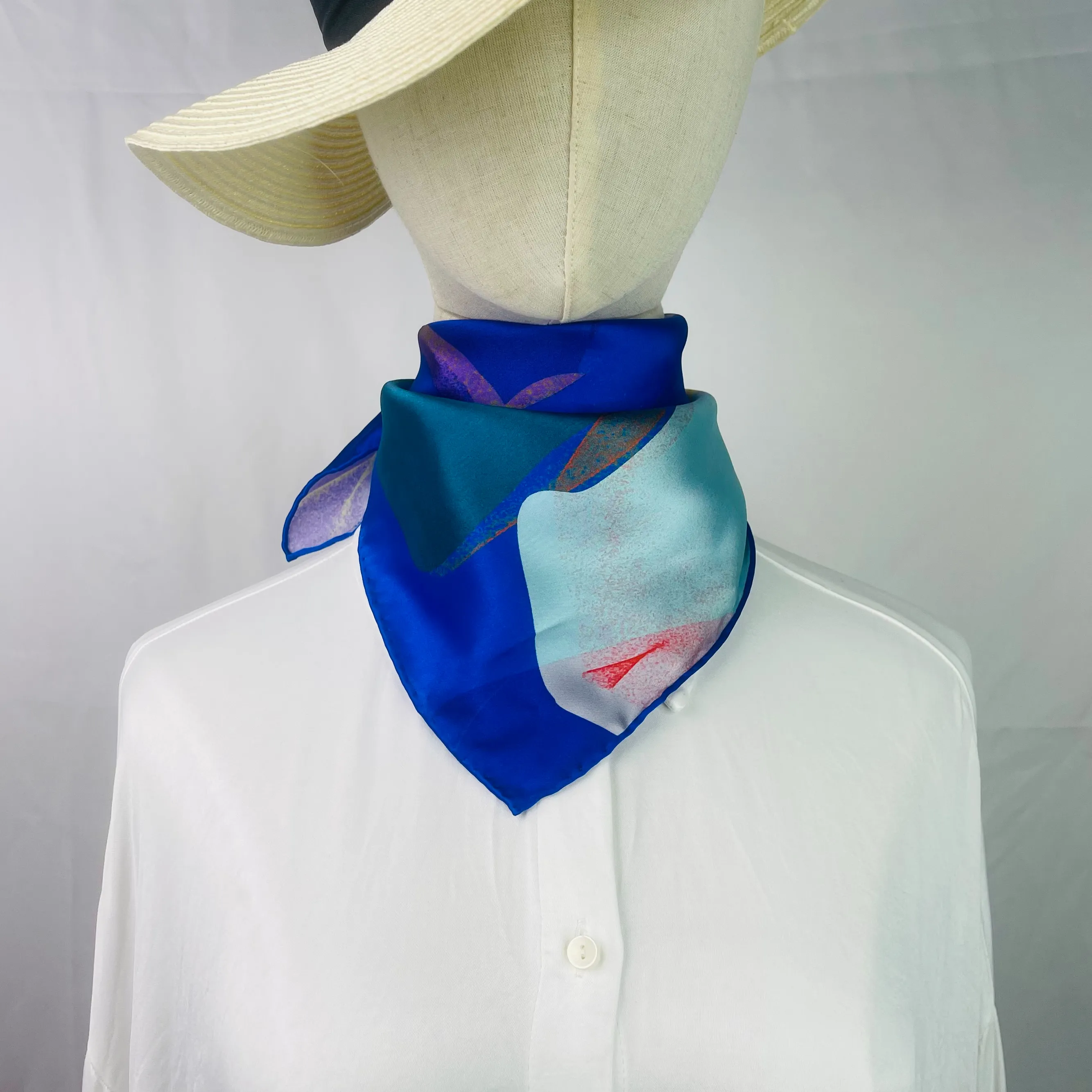 Женский атласный платок с принтом, 53 см