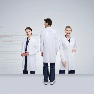 Blouse de laboratoire médicale de créateur - Coupe tendance avec construction de couture française de qualité supérieure Logo personnalisé 3XL Unisexe Tissu peigné - Product Image 1