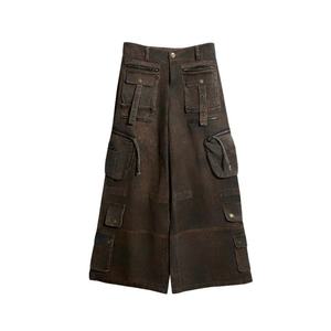 Vaqueros Cargo Unisex Y2K Vintage, Desgastados, Lavados, con Múltiples Bolsillos y Pierna Ancha, para Moda Urbana Cyberpunk - Product Image 3