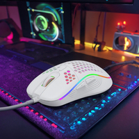 Mouse Óptico para Gaming de 7200 DPI al por Mayor, Mouse Ergonómico RGB con Cable USB para Computadora y Oficina, Ratones para Gamers con Diseño de Panal en Blanco