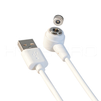 Cable de Carga Magnético Circular de 2 Pines HYTEPRO M526, Cable Redondo de TPE Blanco de 1M, USB A Macho RoHS para Equipos Médicos e Industriales