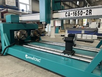 Routeur CNC 3D rotatif 4 axes grande taille à double tête 1650 pour le bois, machine de fraisage et de perçage de cylindres