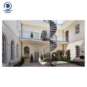 บันไดเกลียวสแตนเ<span class=keywords><strong>ล</strong></span>สสีขาวในบ้านสุดหรูบันไดเวียนดีไซน์ทันสมัย - Product Image 2