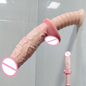 FAAK-G1157 Dildo de Doble Capa con Mango, Masajeador de Punto G de Silicona, Producto de Masturbación Anal, Juguetes Sexuales para Mujeres y Hombres, Herramientas de Coqueteo - Product Image 1
